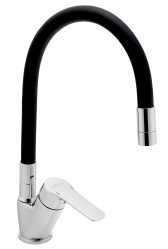 Dřezová baterie s černým flexi ramenem Metalia 54, chrom