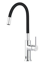 Dřezová senzorová baterie Distanza s flexi ramenem, černá-chrom