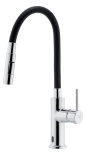Dřezová senzorová baterie s flexi ram. Distanza, černá-chrom