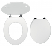 WC sedátko, MDF bílá, panty kov-chrom